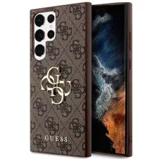 Guess - Guess Mobilskal till Galaxy S24 Ultra Big Metall Logo - Brun