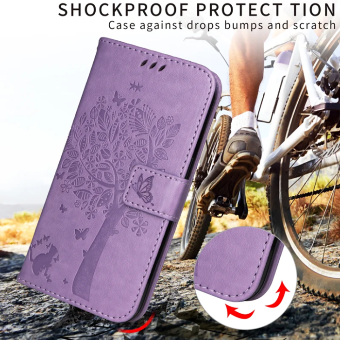 A-One Brand - iPhone 17 Air Plånboksfodral Tree Pattern - Lila