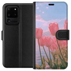 iSecrets - Pl&aring;nboksfodral till Samsung Galaxy S20 Ultra med Rosa Tulpaner