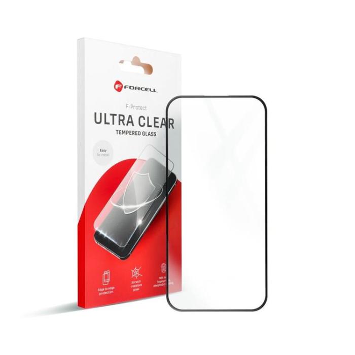 Forcell - Forcell iPhone 14 Pro Härdat Glas Skärmskydd Ultra Clear - Svart