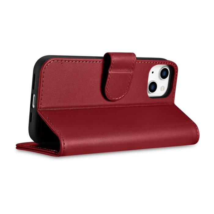 ICARER - iCarer iPhone 14 Plus Plånboksfodral 2in1 Anti-RFID - Röd