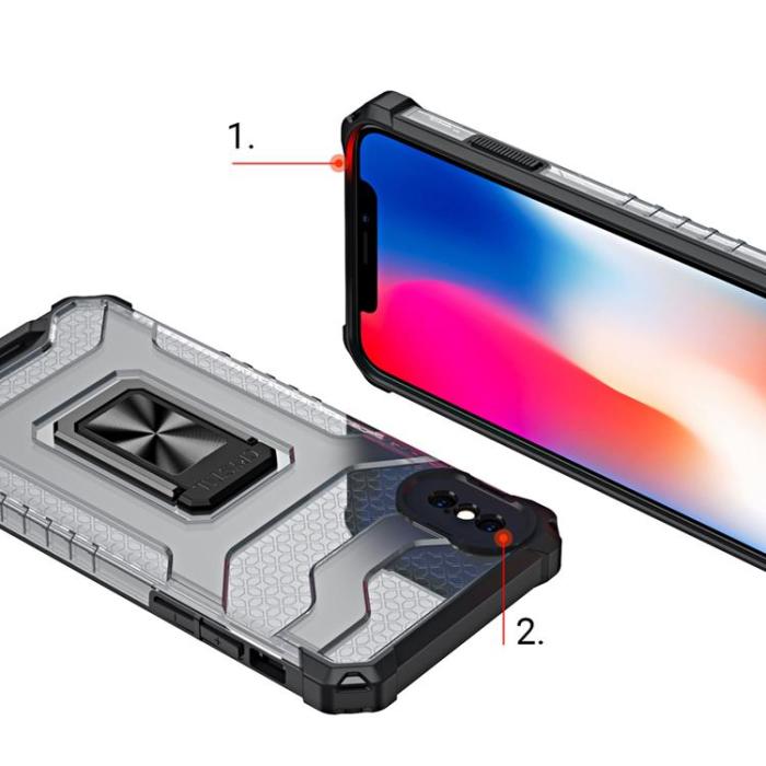 OEM - Crystal Ring Kickstand Skal iPhone XS Max - Röd