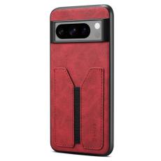 DENIOR - DENIOR Google Pixel 8 Pro Fodral KonstL&auml;der med Kortfack - R&ouml;d