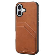 DENIOR - DENIOR Mobilskal till iPhone 16 PU L&auml;der + TPU + PC - Brun
