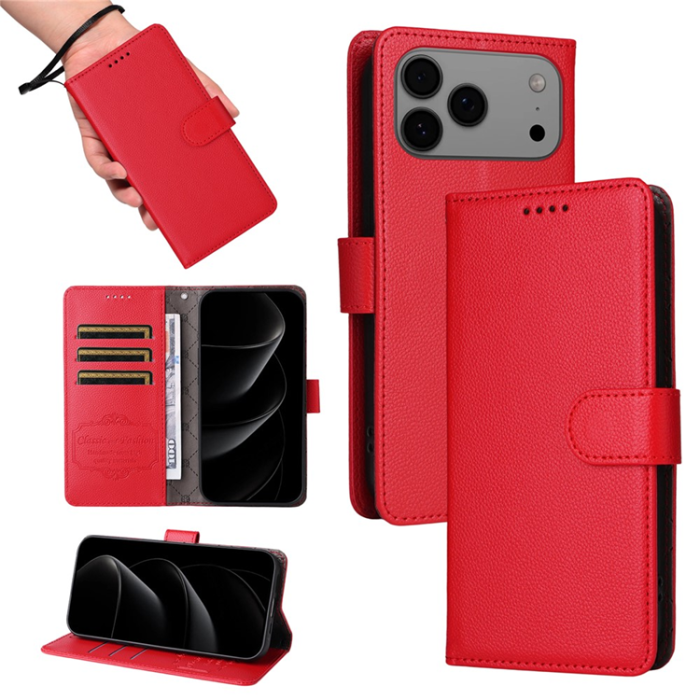 A-One Brand - iPhone 17 Pro Max Plånboksfodral RFID Blocking med Handledsrem