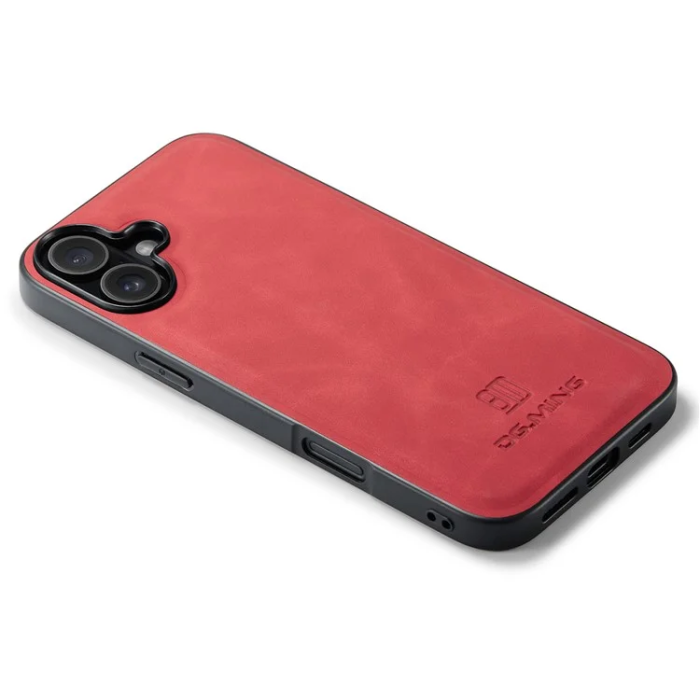 DG.MING - DG.MING iPhone 16 Plus Mobilskal Hybrid Läder - Röd