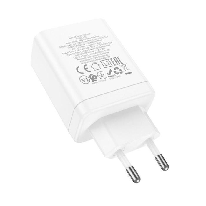 Hoco - Hoco Väggladdare 35W 2xType C + USB A N33 - Vit
