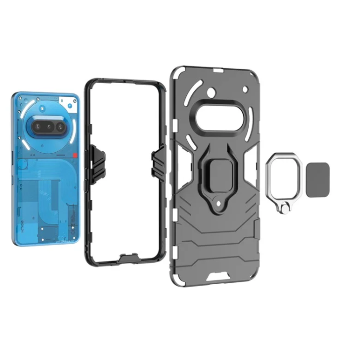 A-One Brand - Nothing Phone (3a) Mobilskal Ringhållare Kickstand - Svart