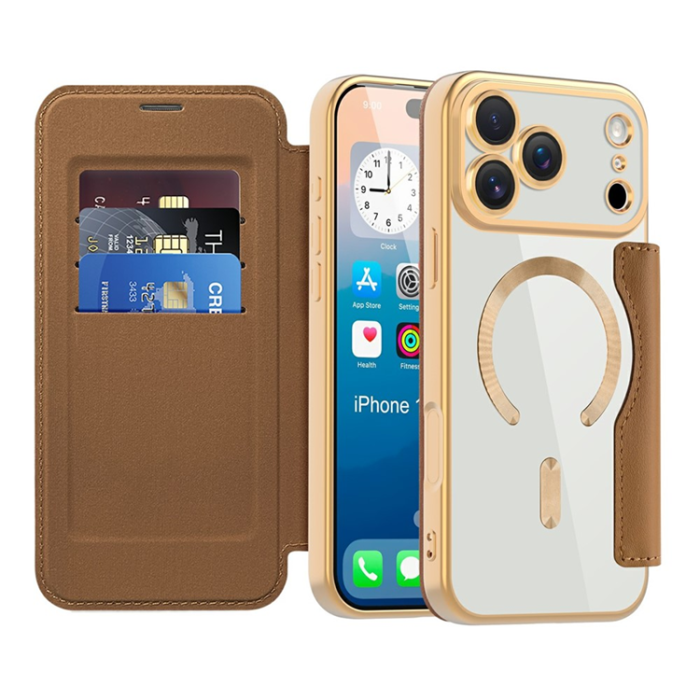 A-One Brand - iPhone 17 Pro Max Plånboksfodral MagSafe RFID - Brun