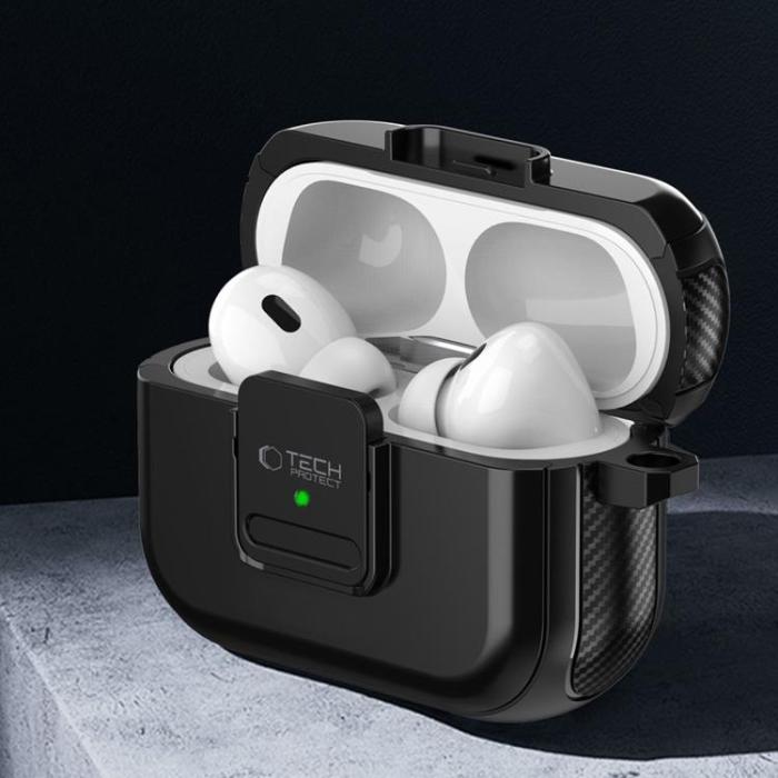 Tech-Protect - Tech-Protect Apple Airpods Pro 1/2 Skal Defender Hook - Olivgrön