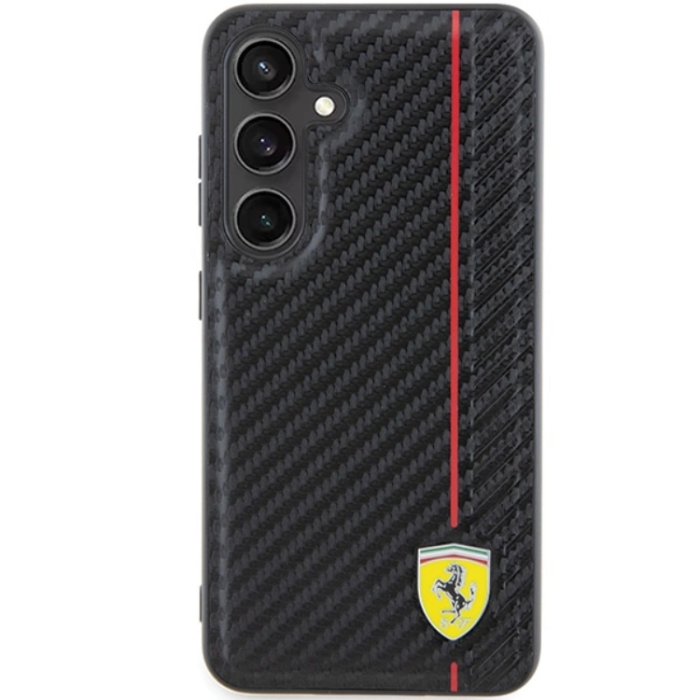 Ferrari - Ferrari Galaxy S24 Mobilskal Carbon Printed Line - Svart