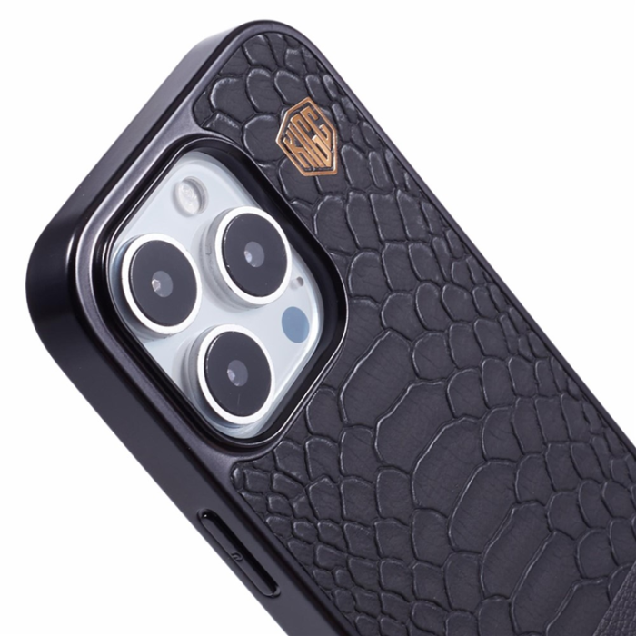 KIGC - KIGC iPhone 16 Pro Mobilskal MagSafe Crocodile - Svart