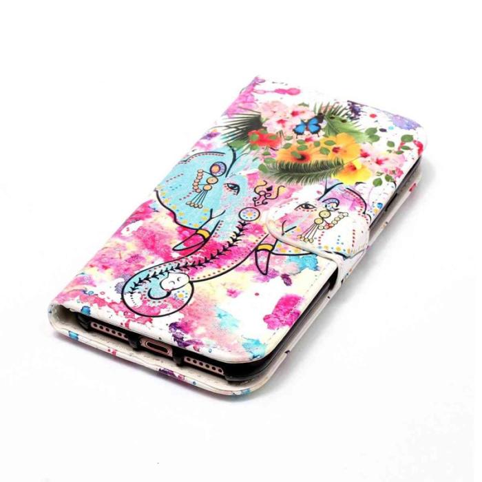 OEM - Plånboksfodral för Samsung Galaxy S26 Konstläder med rem - Blomma Elefant