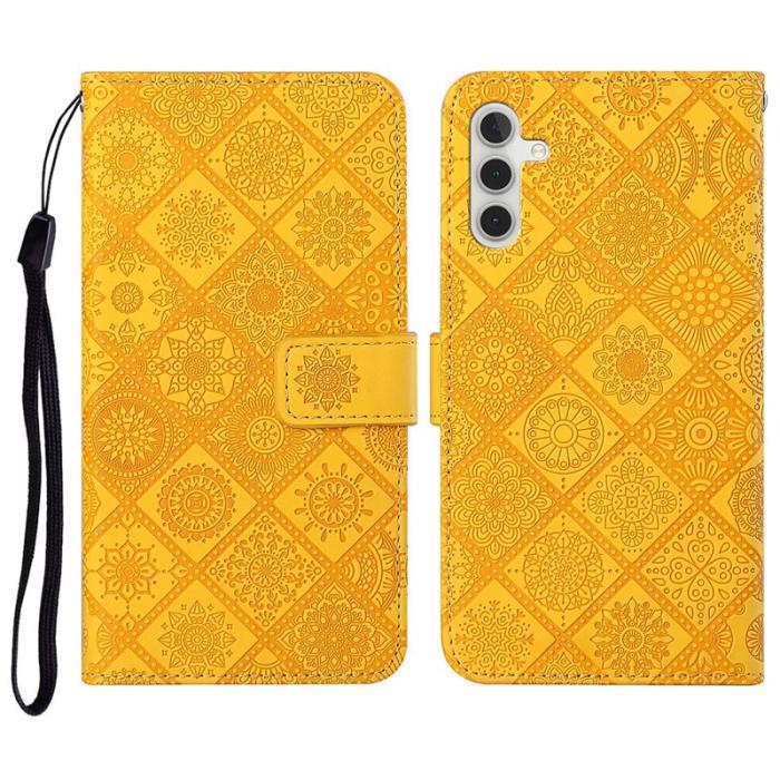 OEM - Plånboksfodral för Samsung Galaxy S26 Konstläder med rem - Gul