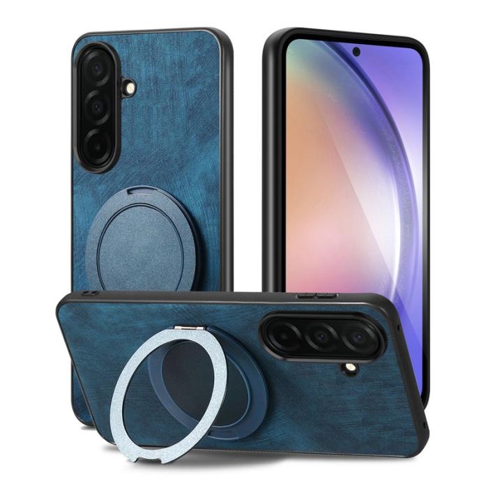 OEM - Mobilskal för Samsung Galaxy S26 Konstläder Kickstand - Blå