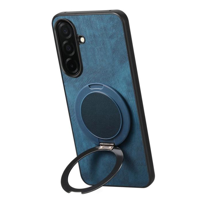OEM - Mobilskal för Samsung Galaxy S26 Konstläder Kickstand - Blå