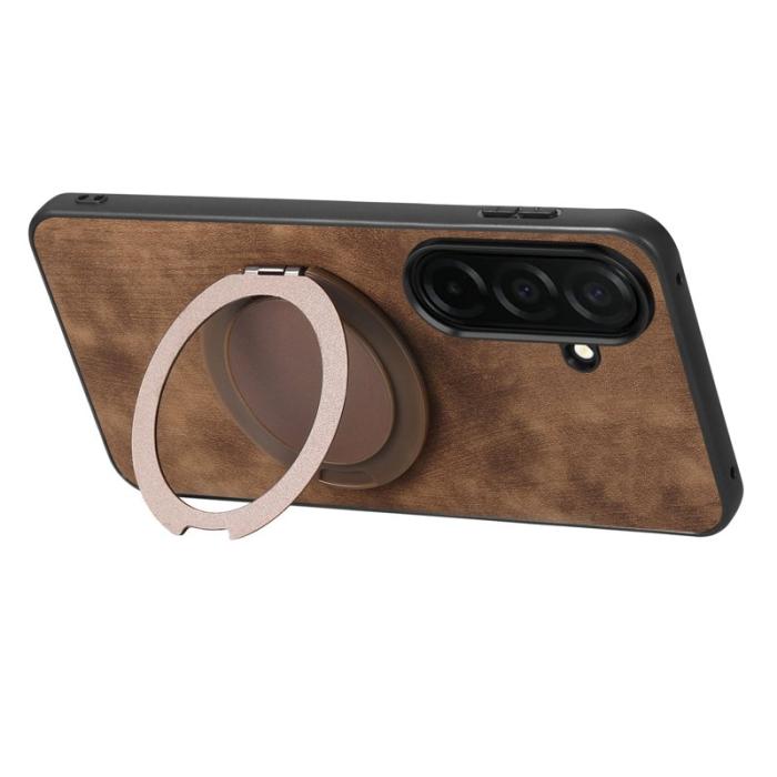 OEM - Mobilskal för Samsung Galaxy S26 Konstläder Kickstand - Brun