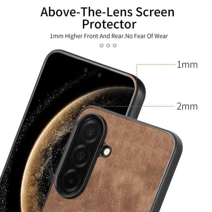 OEM - Mobilskal för Samsung Galaxy S26 Konstläder Kickstand - Brun