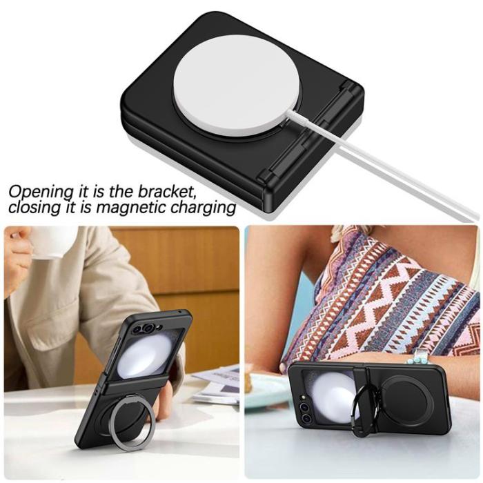 A-One Brand - Galaxy Z Flip 7 Mobilskal Magsafe Spring Hinge - Svart