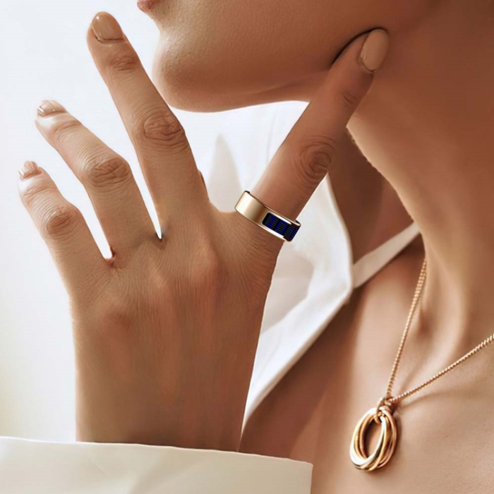 A-One Brand - Digital Display Smart Ring med Laddningsfodral SR16 - Svart