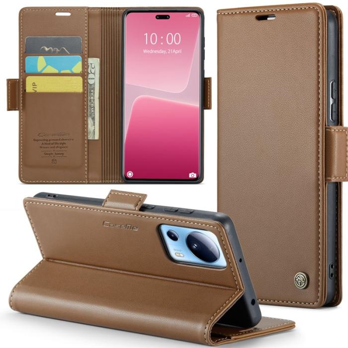 Caseme - CASEME Plånboksfodral Konstläder för Xiaomi 13 Lite / Civi 2 - Brun