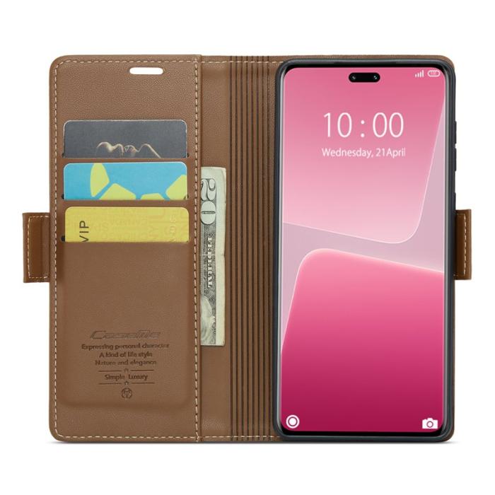 Caseme - CASEME Plånboksfodral Konstläder för Xiaomi 13 Lite / Civi 2 - Brun