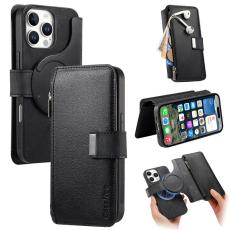 CASENEO - CASENEO MW-02 iPhone 16 Pro Pl&aring;nboksfodral Konstl&auml;der - Svart