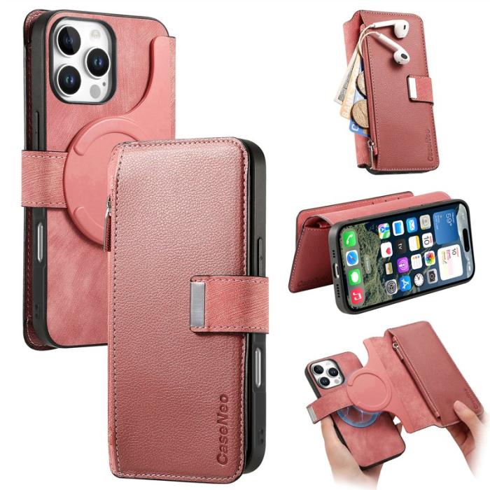 CASENEO - CASENEO MW-02 iPhone 16 Pro Plånboksfodral Konstläder - Rosa