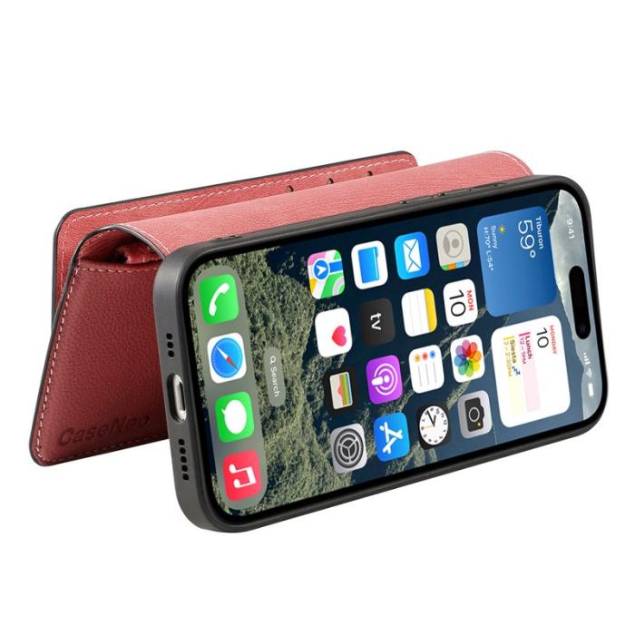 CASENEO - CASENEO MW-02 iPhone 16 Pro Plånboksfodral Konstläder - Rosa