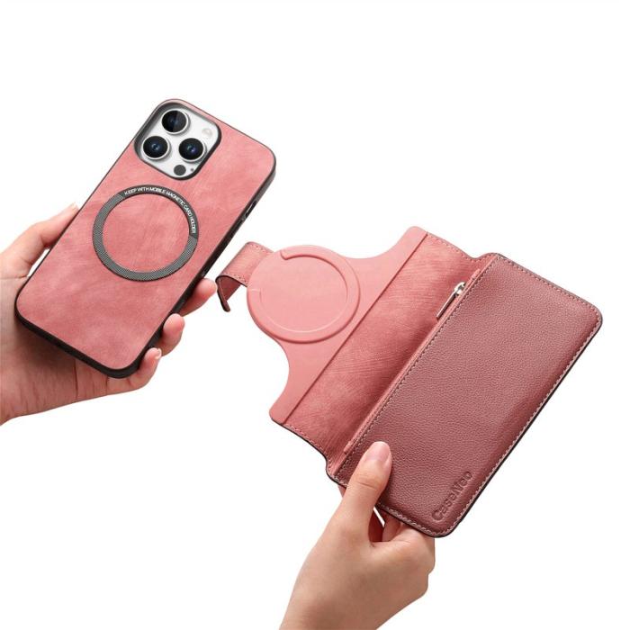 CASENEO - CASENEO MW-02 iPhone 16 Pro Plånboksfodral Konstläder - Rosa