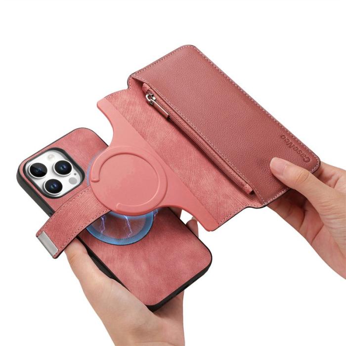 CASENEO - CASENEO MW-02 iPhone 16 Pro Plånboksfodral Konstläder - Rosa