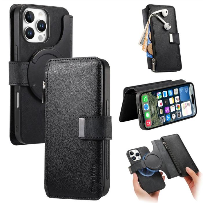 CASENEO - CASENEO MW-02 iPhone 16 Pro Plånboksfodral Konstläder - Svart