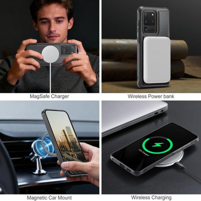 OEM - JEEHOOD Samsung Galaxy S20 Ultra Fodral Konstläder - Svart