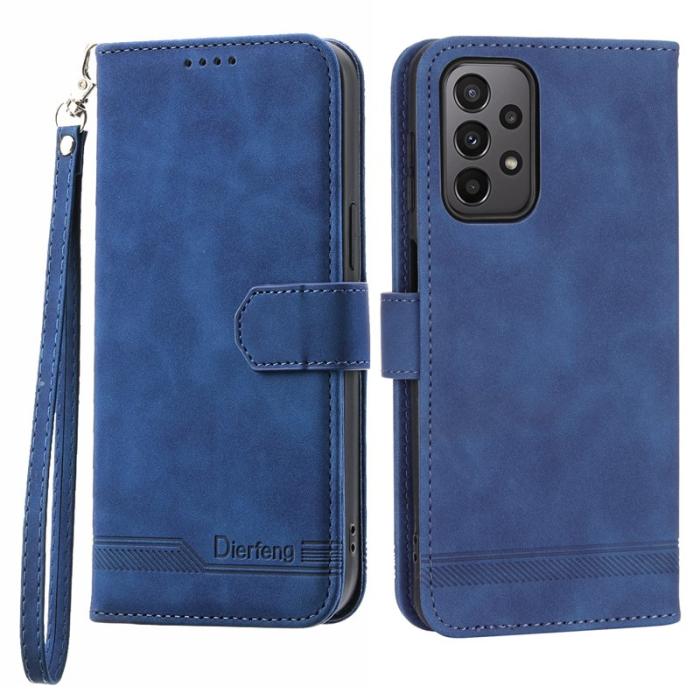 DIERFENG - DIERFENG DF-03 Plånboksfodral för Samsung Galaxy A23 5G - Konstläder - Blå