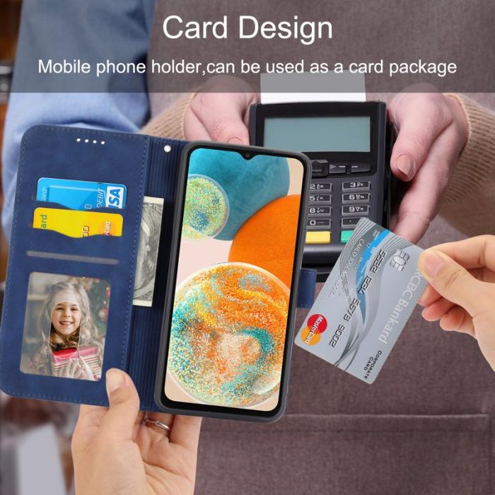 DIERFENG - DIERFENG DF-03 Plånboksfodral för Samsung Galaxy A23 5G - Konstläder - Blå