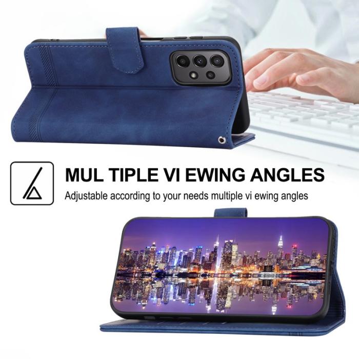 DIERFENG - DIERFENG DF-03 Plånboksfodral för Samsung Galaxy A23 5G - Konstläder - Blå