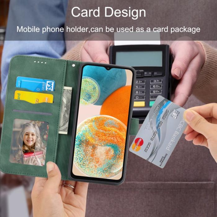 DIERFENG - DIERFENG DF-03 Plånboksfodral för Samsung Galaxy A23 5G - Konstläder - Grön