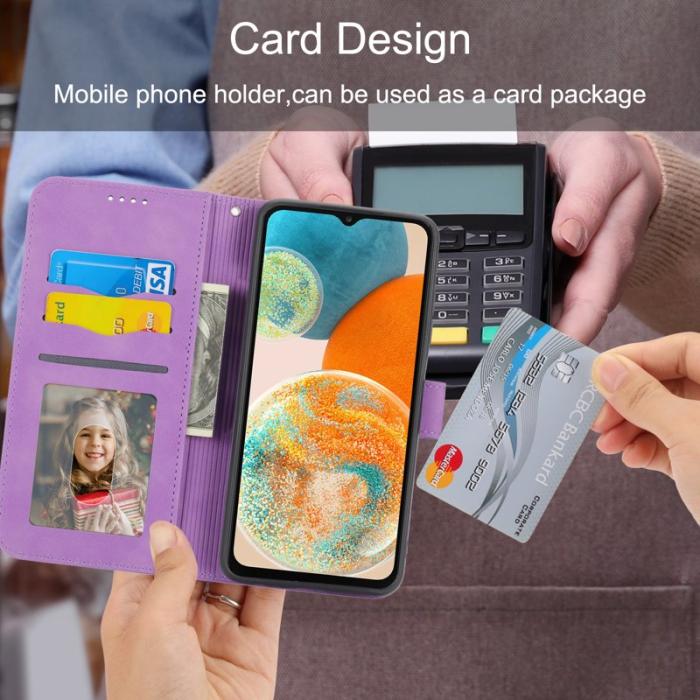 DIERFENG - DIERFENG DF-03 Plånboksfodral för Samsung Galaxy A23 5G - Konstläder - Lila