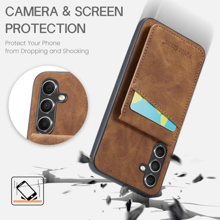 FIERRE SHANN - FIERRE SHANN Samsung Galaxy S23 FE Fodral PU+TPU - Brun