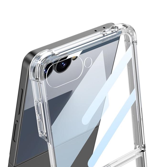 GKK - GKK Mobilskal till Samsung Galaxy Z Flip7 5G TPU Tempererat Glas - Grå