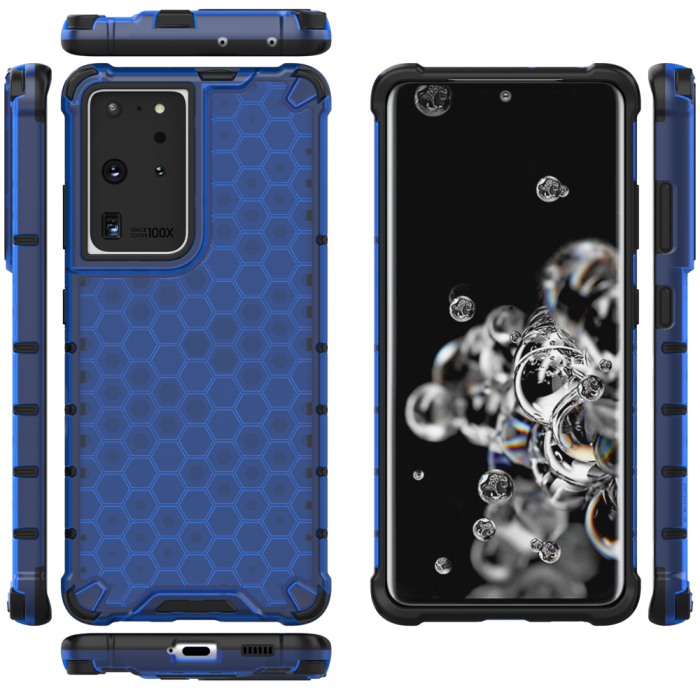 OEM - Galaxy S22 Ultra Skal Honeycomb Armored - Blå