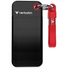 Verbatim - Verbatim Extern h&aring;rddisk Pocket SSD 256GB USB-C 3.2 Gen 2 - Svart/R&ouml;d