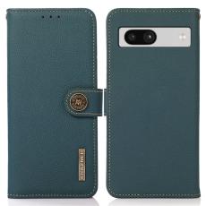 KHAZNEH - KHAZNEH Google Pixel 7a Pl&aring;nboksfodral &Auml;kta L&auml;der - Gr&ouml;n