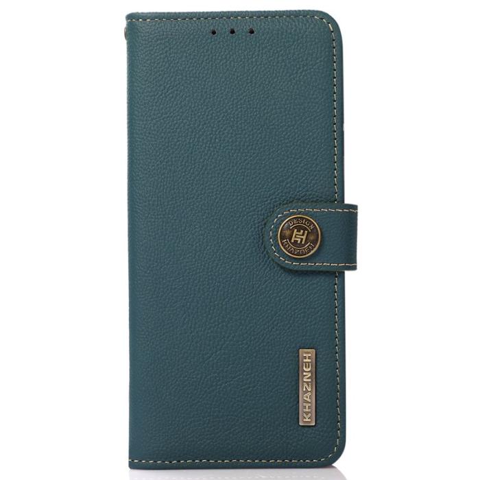 KHAZNEH - KHAZNEH Google Pixel 7a Plånboksfodral Äkta Läder - Grön