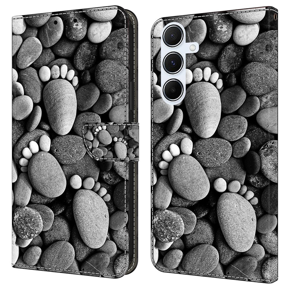 Galaxy A17 5G Plånboksfodral Pattern Printing - Stone Footprints | 2353 | AlltMobil