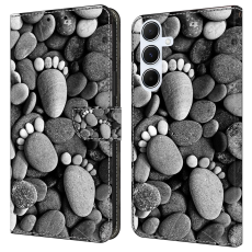 A-One Brand - Galaxy A17 5G Plånboksfodral Pattern Printing - Stone Footprints