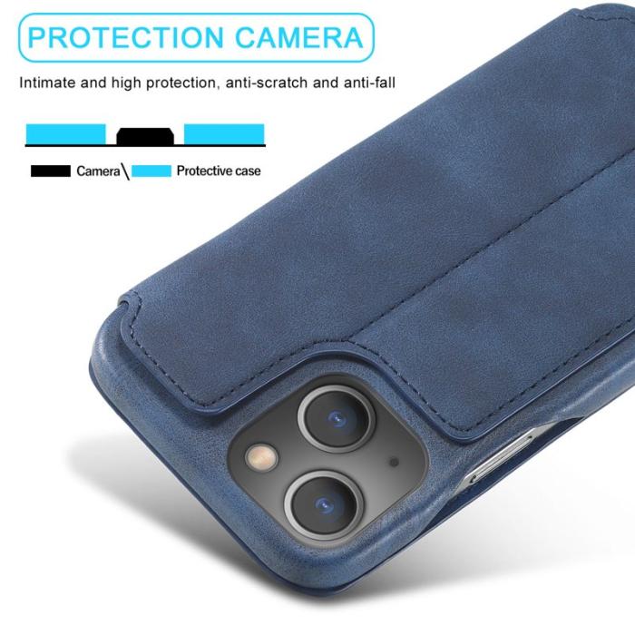 LC.imeeke - LC.IMEEKE iPhone 15 Plus Fodral KonstLäder - Blå