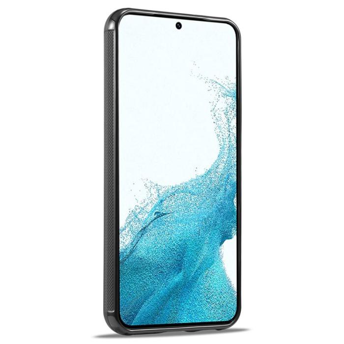 LC.imeeke - LC.IMEEKE Protective Fodral Samsung Galaxy S22 - KonstLäder - Svart
