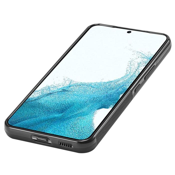 LC.imeeke - LC.IMEEKE Protective Fodral Samsung Galaxy S22 - KonstLäder - Svart