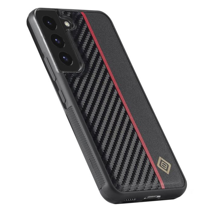 LC.imeeke - LC.IMEEKE Protective Fodral Samsung Galaxy S22 - KonstLäder - Svart